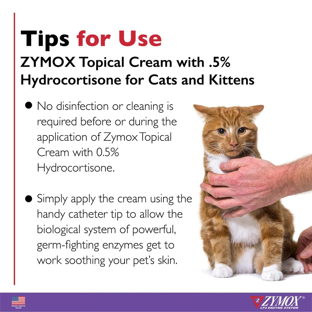 Packaging shows cruelty-free and USA-made Zymox care.