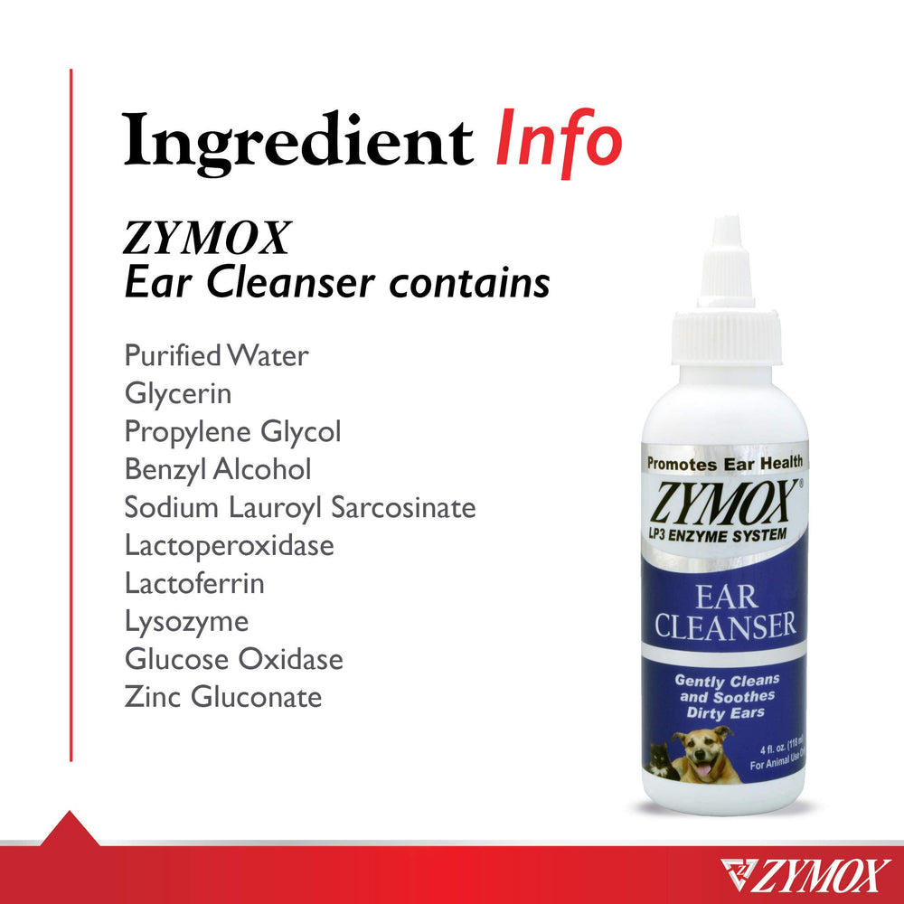 Zymox ear cleanser used on a cat for ear cleaning.
