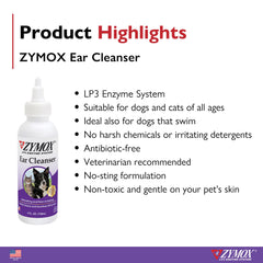 Zymox ear cleanser dog ear cleaning in use for healthier ears.