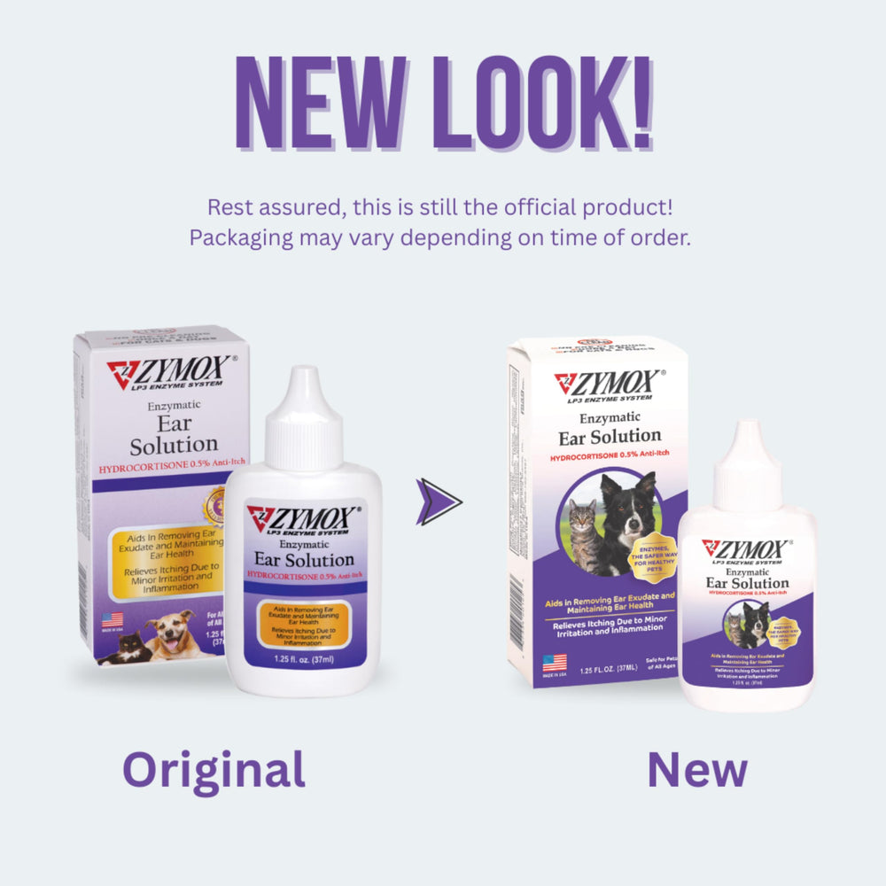 ZYMOX ear-solution-application-closeup showing gentle application on a pet's ear.