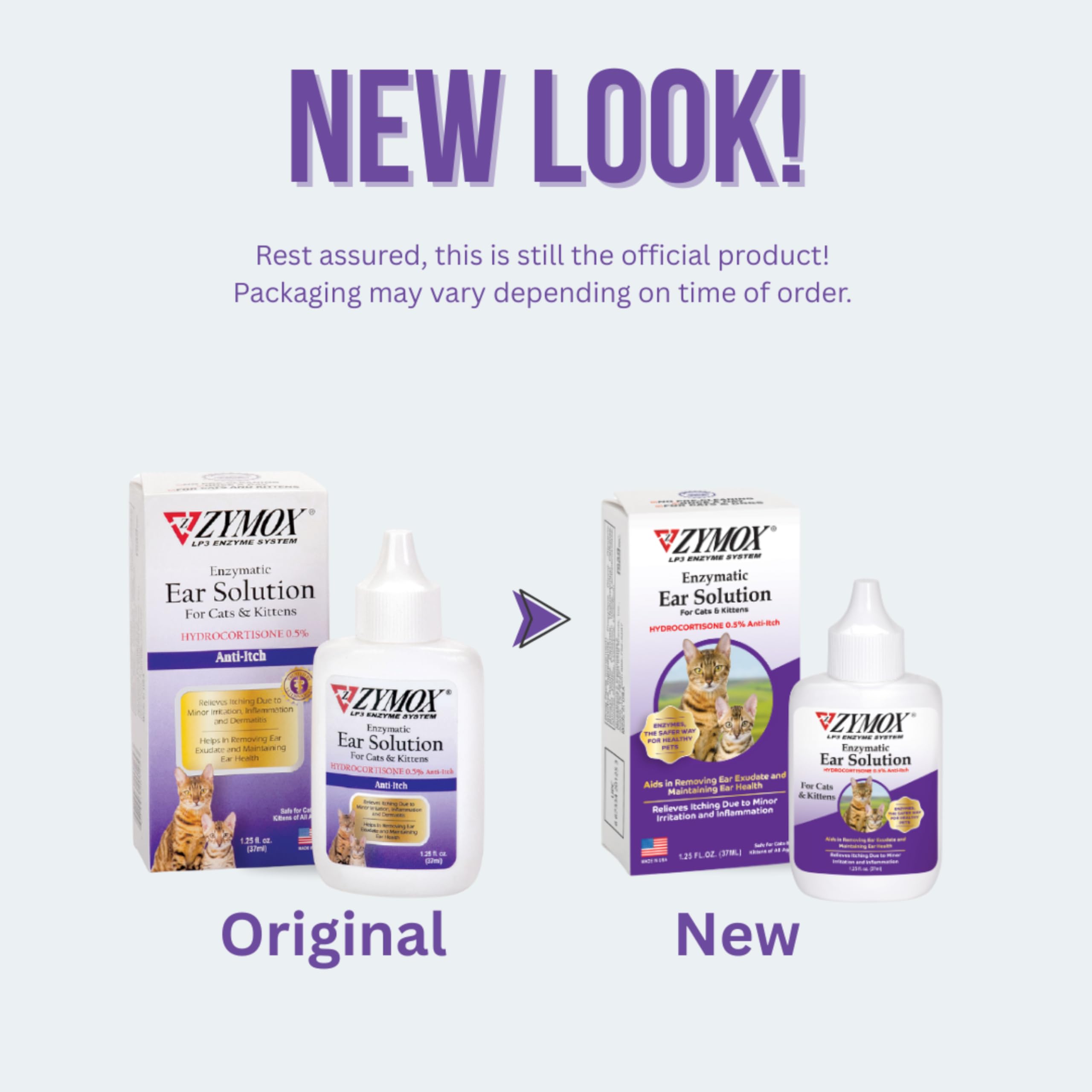 Zymox ear solution kitten application showing gentle droplet placement.