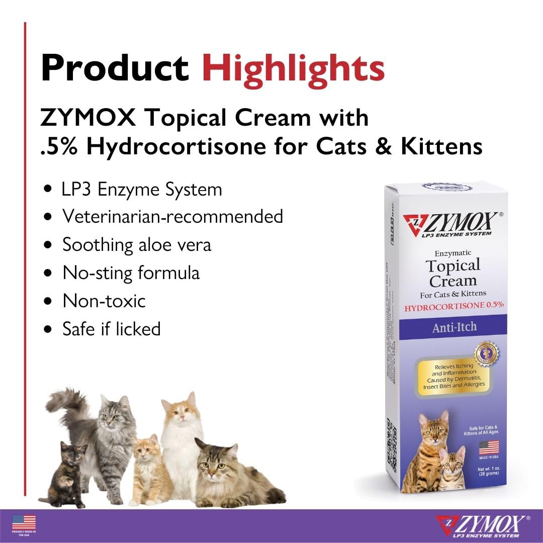 Zymox LP3 enzyme system label highlights natural skin support.