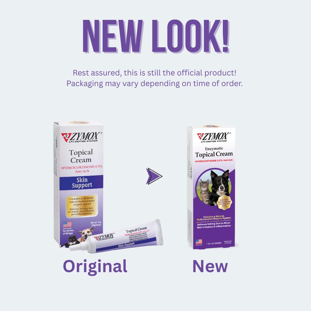 Zymox no-sting ointment application shown for easier pet care.