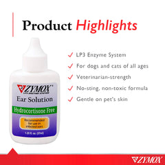 Pouring Zymox Otic into a pet ear canal