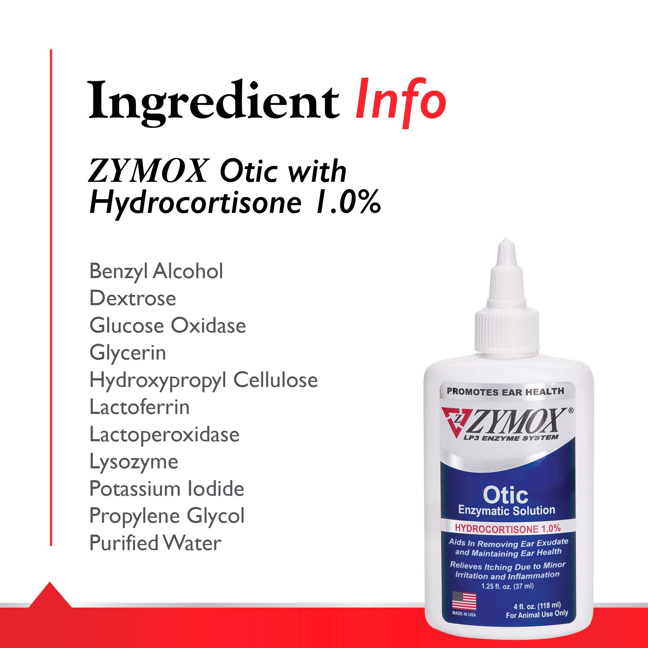 Zymox Otic LP3 enzyme system for antimicrobial action