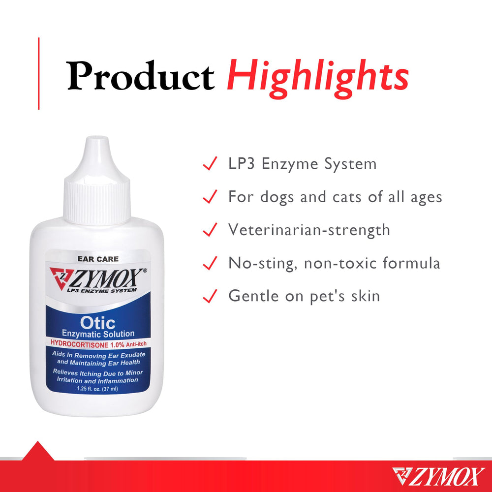 Zymox Otic gentle no-sting formula emphasizes comfort