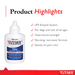 Zymox Otic gentle no-sting formula emphasizes comfort