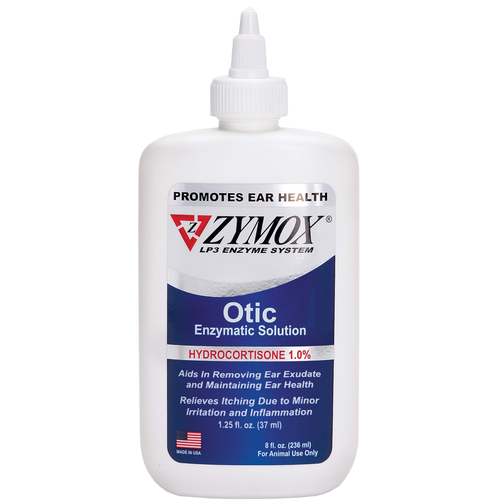 Zymox Otic solution bottle for ear care providing potentially soothing support.