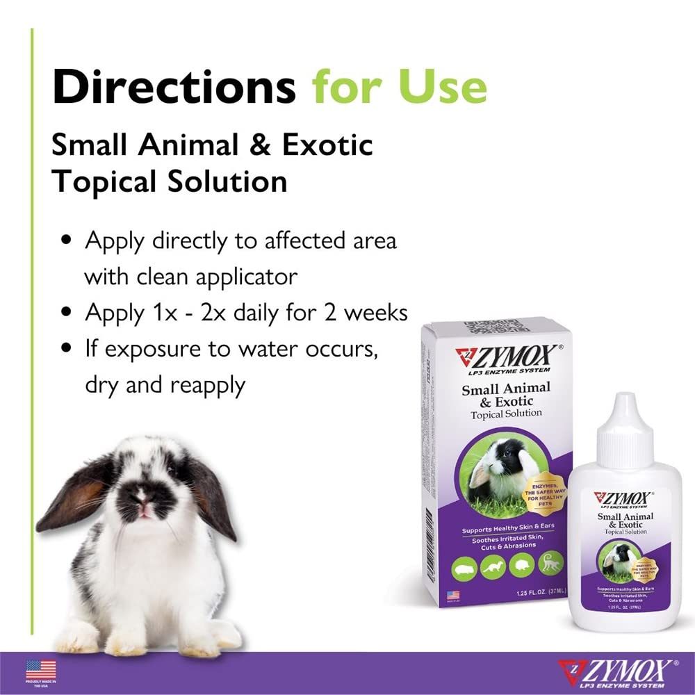 Zymox Small Animal Topical Solution exotic pet use cases