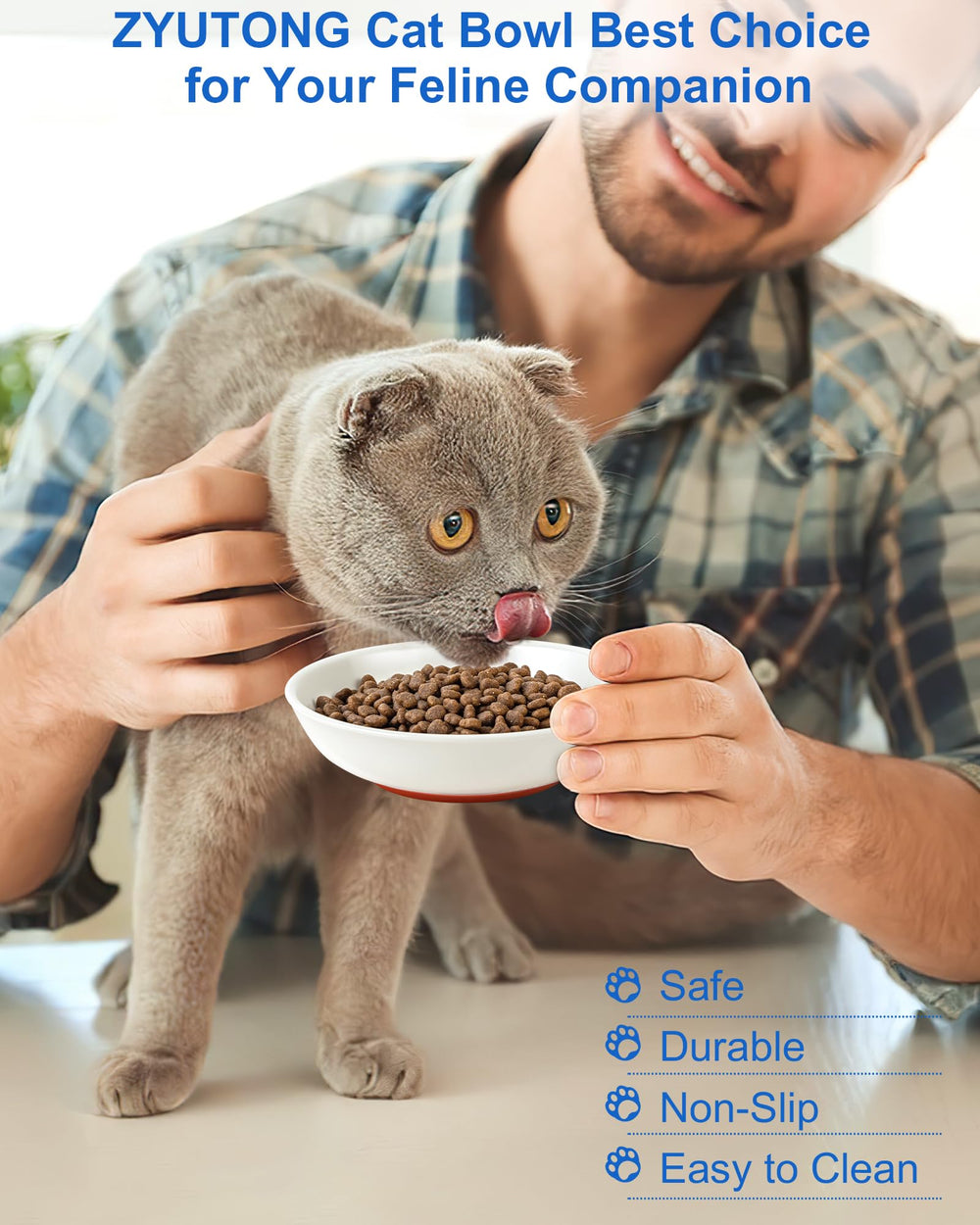 ZYUTONG 5.5-inch wide bowl fits small to mid-size cats
