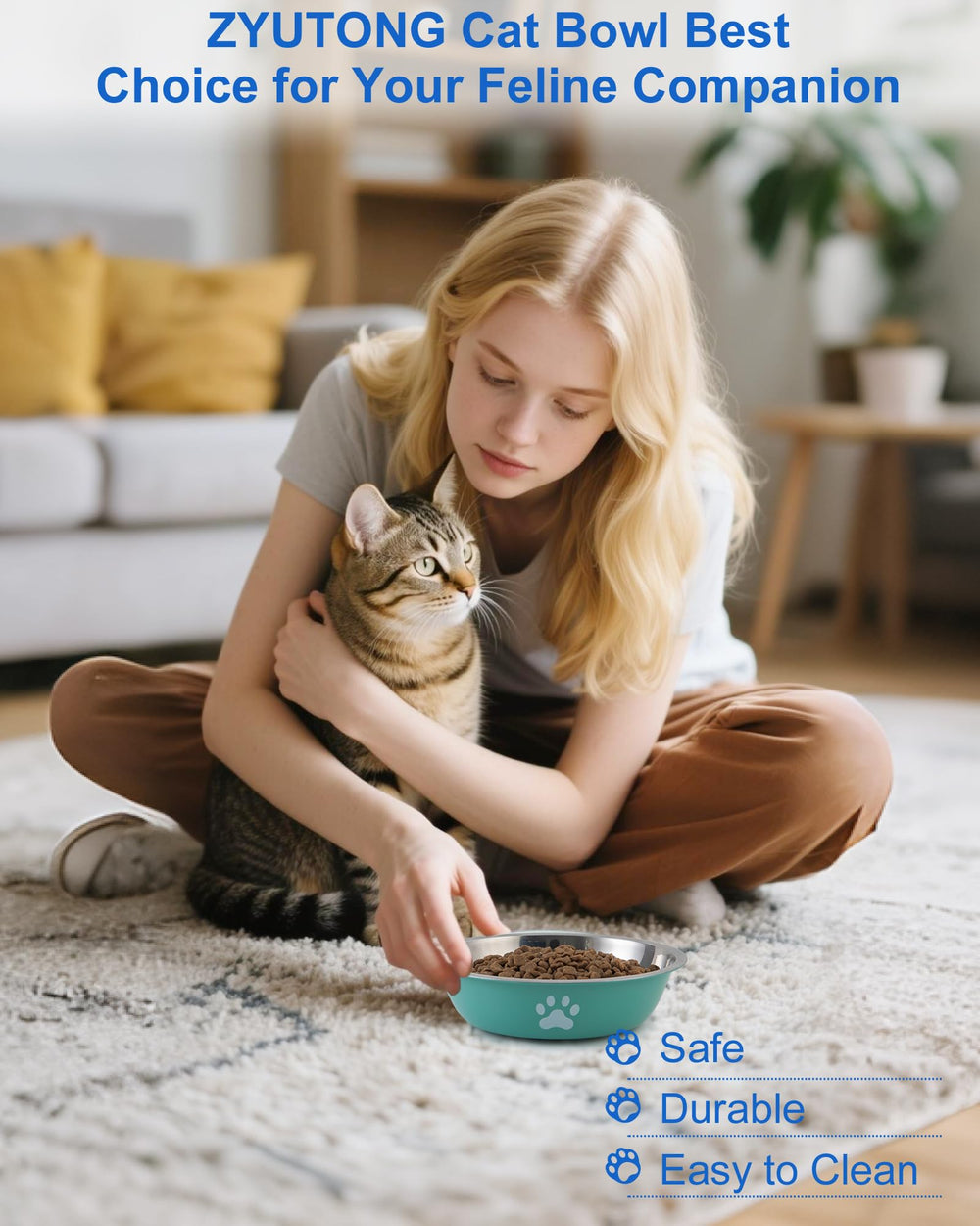 ZYUTONG six-pack cat bowls tidy for multi-cat households