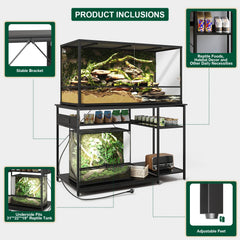 ZZJIHAI 120 gallon stand dual-side assembly enables flexible outlet placement