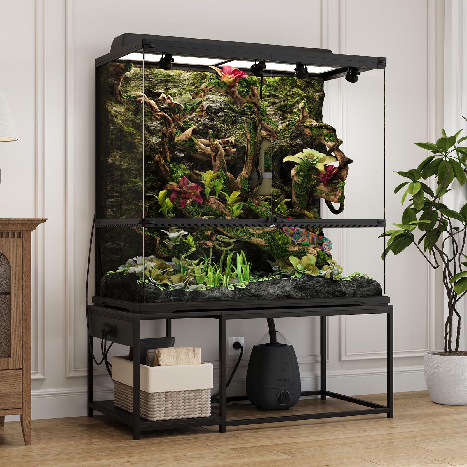 ZZJIHAI 120 gallon stand — close-up leg design for stability.