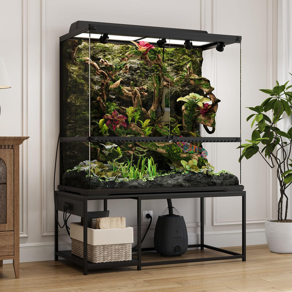 ZZJIHAI 120 gallon stand — close-up leg design for stability.