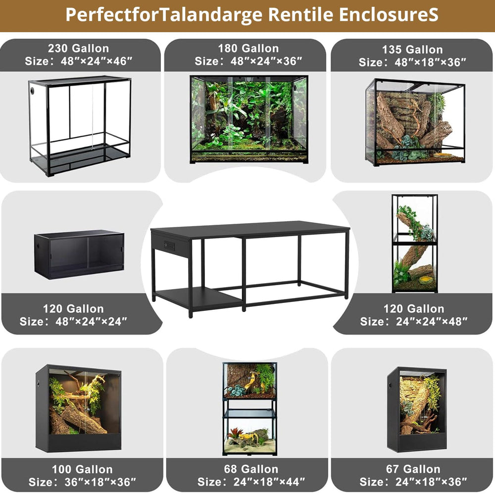ZZJIHAI 120 gallon stand — validated for 48x24 enclosures.