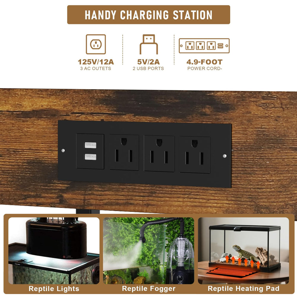 ZZJIHAI 4x2x2 stand with outlets simplifies device setup