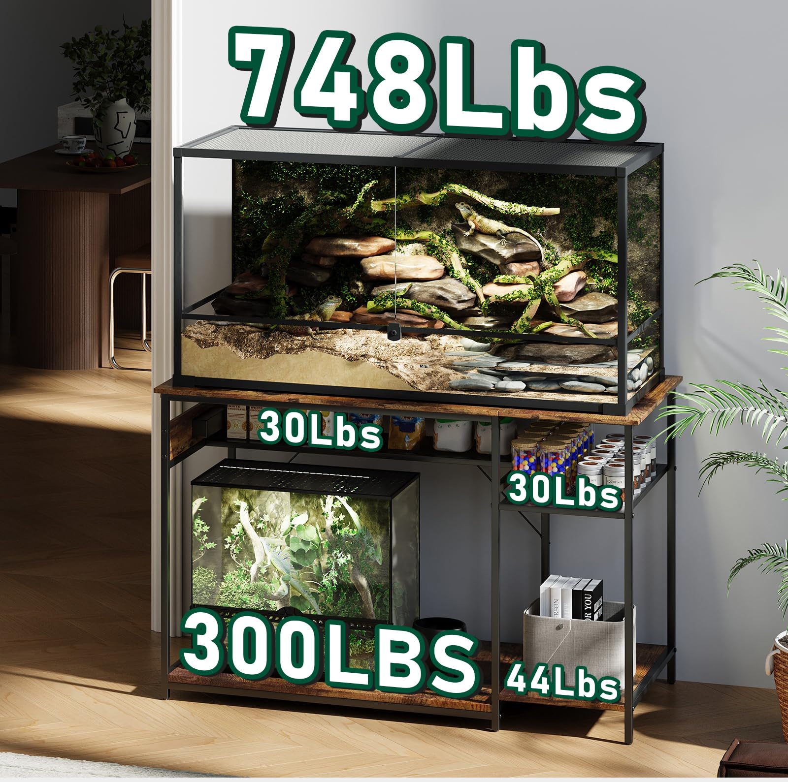ZZJIHAI reptile stand storage shelves keep supplies organized